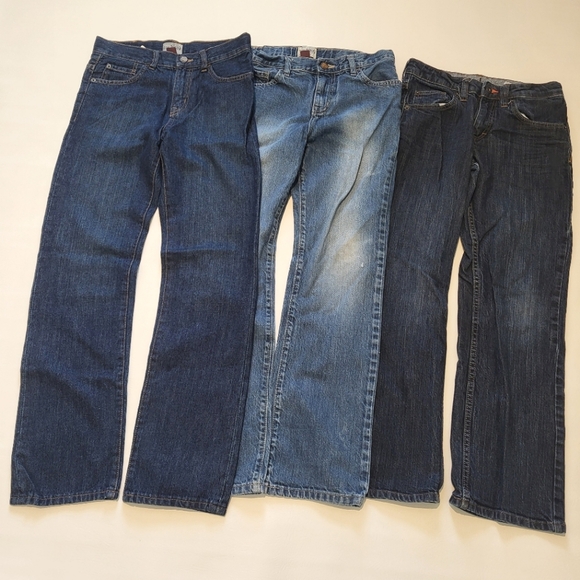 Lee Other - Boys jeans bundle 3 pairs Lee The Childrens Place dark wash straight cut size 14